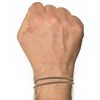 Bracelet Homme Double Tour Cuir Tréssé Rond pour Poignet 19cm - Marron - vue V2