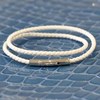 Bracelet Femme Double Tour Cuir Tréssé Rond pour Poignet de 18cm - Marron - vue V3