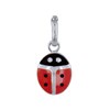 Pendentif Argent Coccinelle Rouge et Noire - vue V1