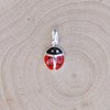 Pendentif Argent Coccinelle Rouge et Noire - vue V3