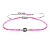Bracelet Lien Perle d'Eau Douce Noire et Petites Perles Brillantes - Rose Fluo - vue V1