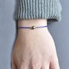 Bracelet Lien Perle d'Eau Douce Noire et Petites Perles Brillantes - Bleu - vue V4