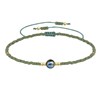 Bracelet Lien Perle d'Eau Douce Noire et Petites Perles Mates - Vert kaki - vue V1