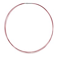 Collier 5 Câbles Fermoir Acier Argenté - Rouge