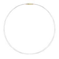 Collier 5 Câbles Fermoir Acier Doré - Blanc