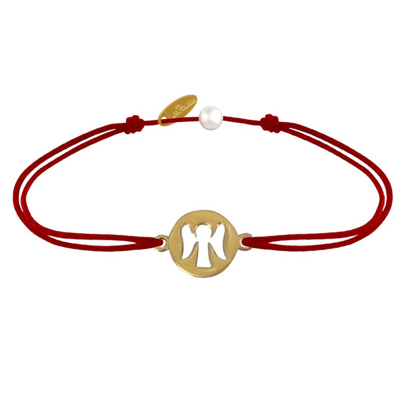 Bracelet Lien Mon Ange Plaqué Or - Rouge