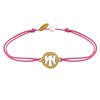 Bracelet Lien Mon Ange Plaqué Or - Fuchsia - vue V1