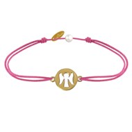 Bracelet Lien Mon Ange Plaqué Or - Fuchsia