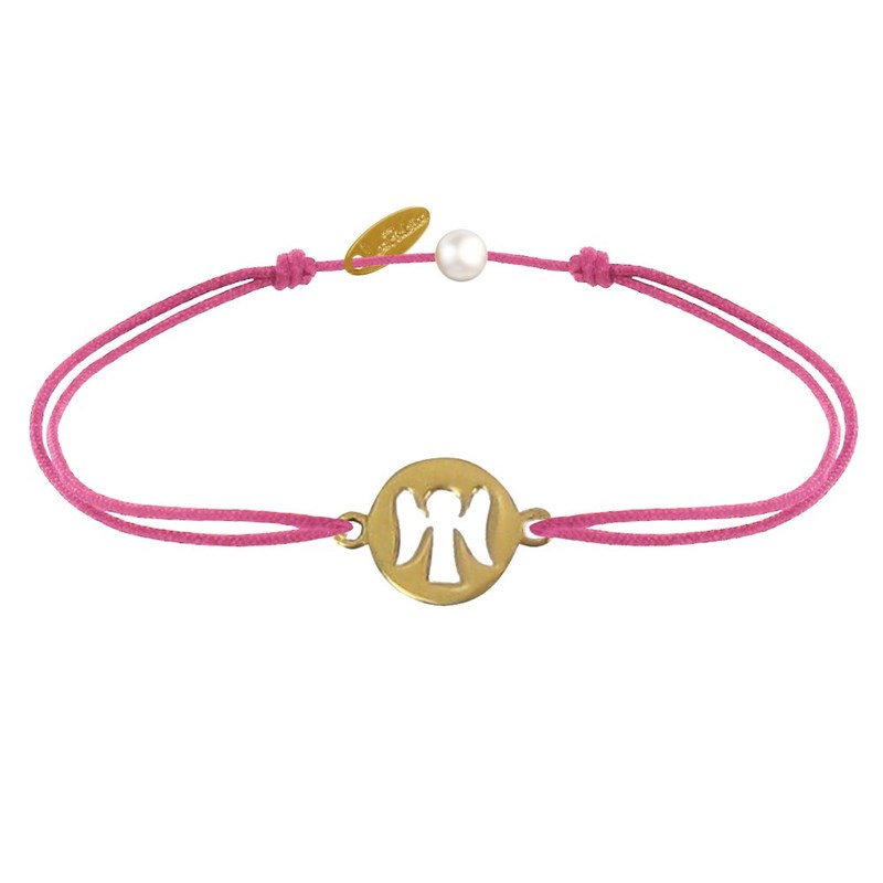 Bracelet Lien Mon Ange Plaqué Or - Fuchsia