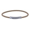 Bracelet Femme Cuir Tréssé Rond 18cm - Marron - vue V1