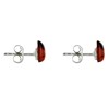 Boucles d'Oreilles Clous Argent 925 Petite Goutte d'Ambre - vue V3