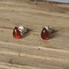 Boucles d'Oreilles Clous Argent Petite Goutte d'Ambre - vue V5