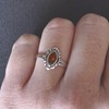 Bague Argent Navette et Ambre - vue V3