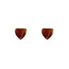 Boucles d'Oreilles Clous Argent 925 Petit Coeur d'Ambre - vue V2