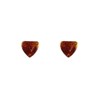 Boucles d'Oreilles Clous Argent Petit Coeur d'Ambre - vue V2