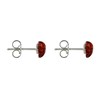 Boucles d'Oreilles Clous Argent Petit Coeur d'Ambre - vue V3