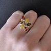 Bague Argent Feuillage d'Ambre 3 Couleurs - vue V4