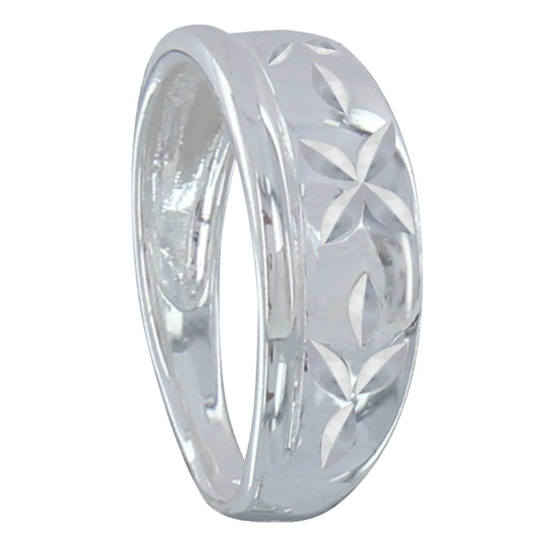 Bague Argent Motif à Fleurs