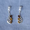 Boucles d'Oreilles Argent Ailes de Papillon et Ovale d'Ambre 3 Couleurs - vue V5