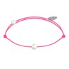 Bracelet Lien Petite Perle Blanche - Rose Fluo - vue V1