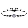 Bracelet Lien Médaille Argent 925 Ovale Vierge Miraculeuse - Noir - vue V1