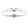 Bracelet Lien Médaille Argent 925 Ovale Vierge Miraculeuse - Gris clair - vue V1