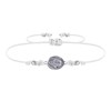Bracelet Lien Médaille Argent 925 Ovale Vierge Miraculeuse - Blanc - vue V1