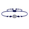 Bracelet Lien Médaille Argent Ovale Vierge Miraculeuse - Bleu Navy - vue V1