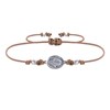 Bracelet Lien Médaille Argent 925 Ovale Vierge Miraculeuse - Marron clair - vue V1