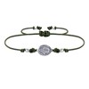 Bracelet Lien Médaille Argent 925 Ovale Vierge Miraculeuse - Vert kaki - vue V1