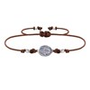 Bracelet Lien Médaille Argent 925 Ovale Vierge Miraculeuse - Marron foncé - vue V1