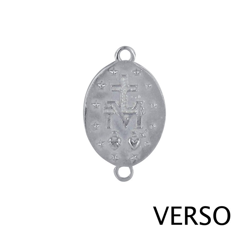 Bracelet Lien Médaille Argent Ovale Vierge Miraculeuse - Marron foncé - vue 4