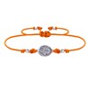 Bracelet Lien Médaille Argent Ovale Vierge Miraculeuse - Orange - vue V1