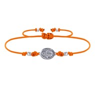 Bracelet Lien Médaille Argent 925 Ovale Vierge Miraculeuse - Orange