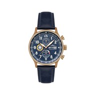 Hawker Hurricane - Montre homme - Bracelet en cuir véritable bleu