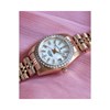 Inspiration 26mm - Montre femme - Boîtier rond en acier inoxydable - Cadran noir - Bracelet doré rose - vue V5