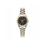 INSPIRATION PRIME - Montre femme - Bracelet argenté doré - Cadran noir