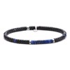 Bracelet Perles Heishi 4mm Pierre Lapis Lazuli Et Agate Noire - vue V1