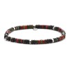 Bracelet Perles Heishi 4mm Pierres Heishi Jaspe Rouge Et Jaspe Sang De Dragon - vue V1