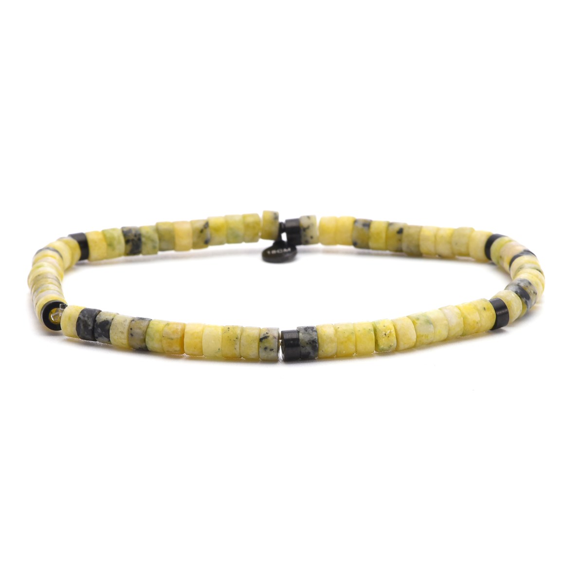 Bracelet Perles Heishi 4mm Pierres Heishi  Jaspe Noir Jaune