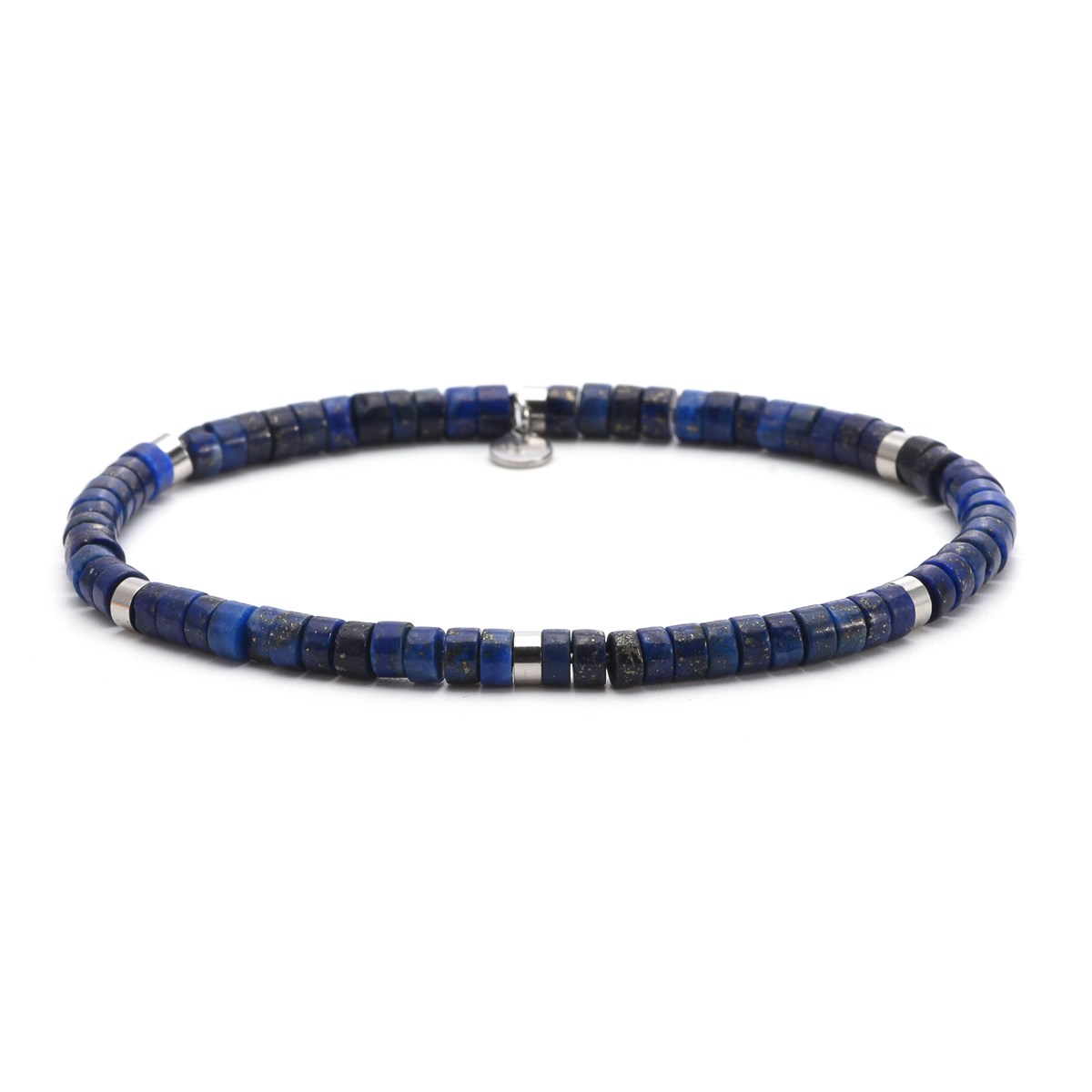 Bracelet Perles Heishi 4mm Pierre Lapis Lazuli