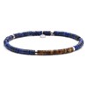 Bracelet Perles Heishi 4mm Pierre Lapis Lazuli oeil De Tigre - vue V1