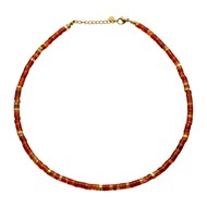 Collier Chakra Perles Heishi Agate Rouge