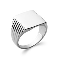 Chevalière Brillaxis argent rhodié