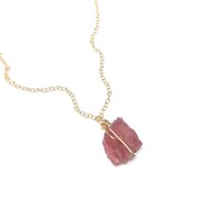 Collier en Argent Doré et Tourmaline Rose Itá