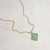 Collier Trèfle Aventurine en Argent 925 Doré - vue V2