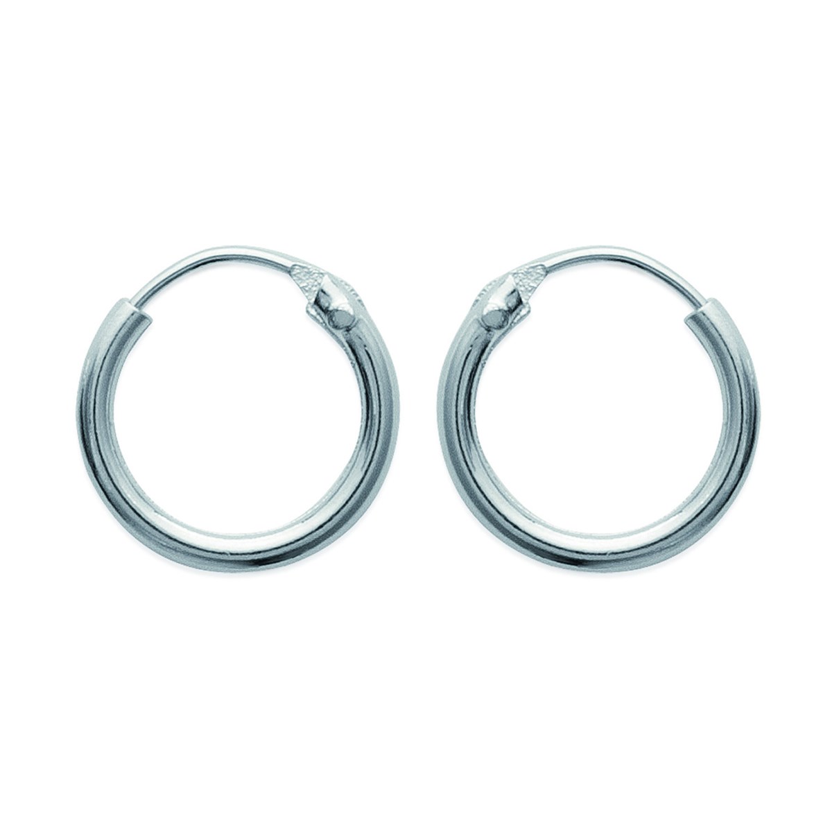 Créoles Brillaxis en argent rhodié 12mm