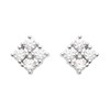 Boucles d'Oreilles Brillaxis puces carrées_x000D_
en Argent Rhodié et Oxyde - vue V1
