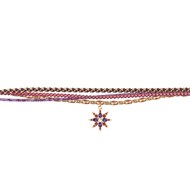 Bracelet multi rang Les Cadettes Star rose