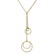 Collier Argent Doré Doubles Chaînes Cercles Diamantés